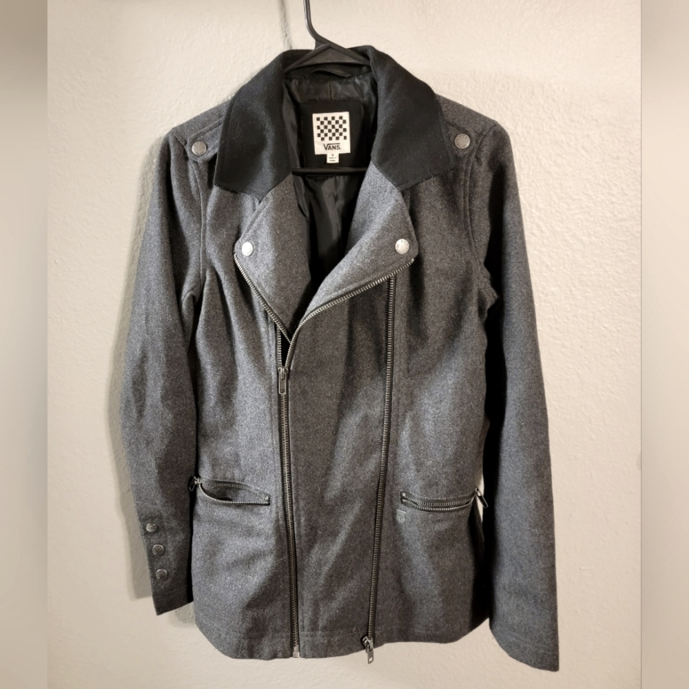 Medium Vans Pike Gray Wool Zip Front Coat